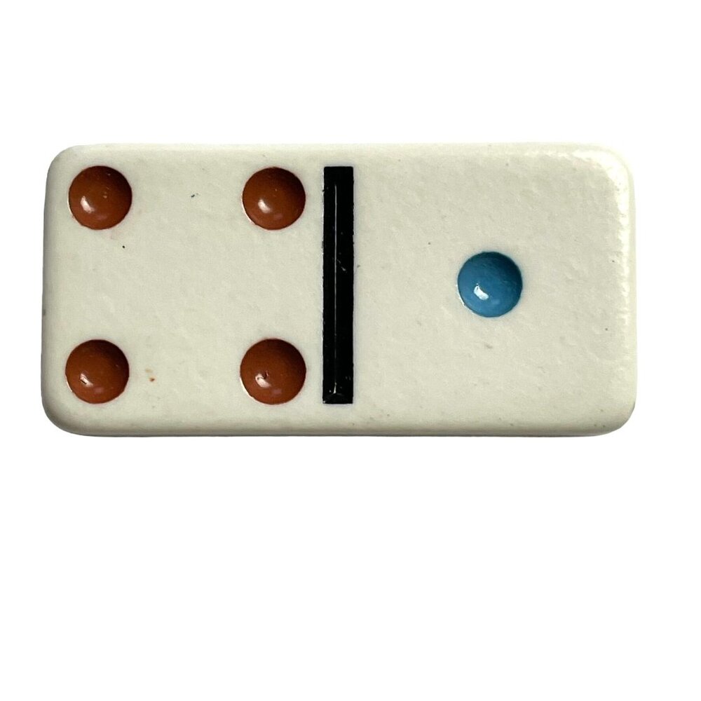 Double Twelve Dominoes Replacement Tile 1 4 Color Dot Vintage 1998 mq
